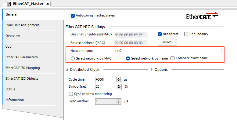 Select eth0 interface