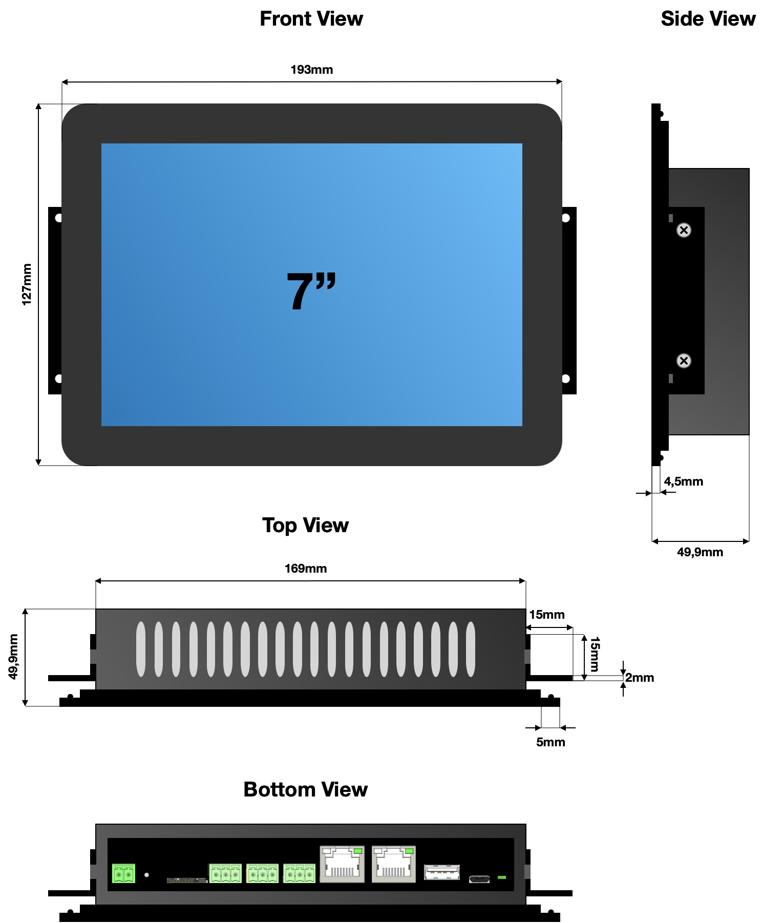 nX7 dimensions