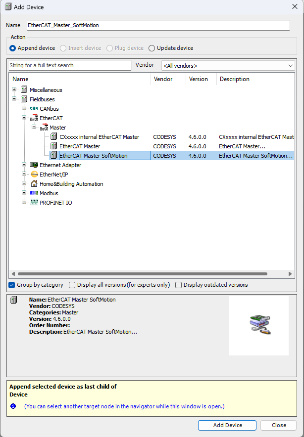 Add EtherCAT master