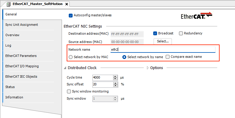 Select eth2 interface